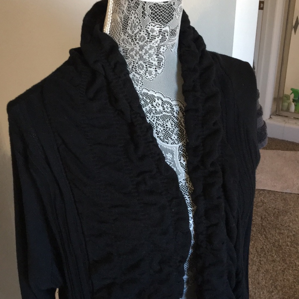 Long black cardigan sweater